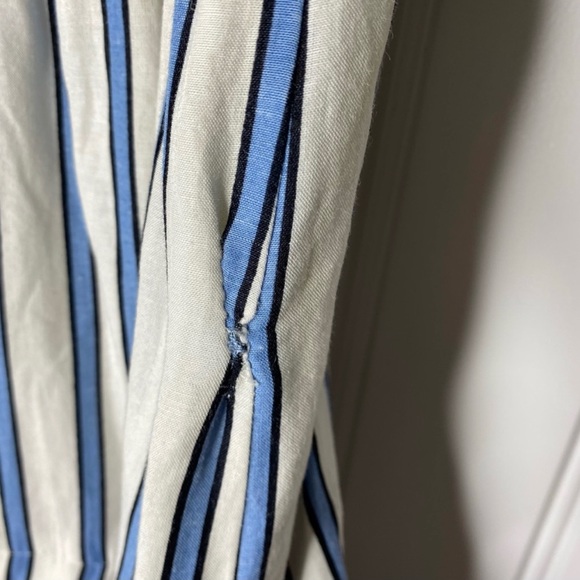 Derek Lam 10 Crosby Blue White Striped Shirt Dress 14 - Picture 7 of 8